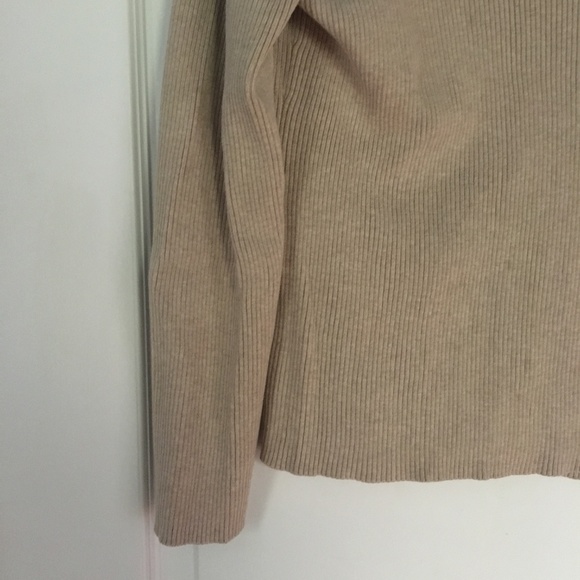 Tan Off The Shoulder Sweater Basic Plus Size - Picture 5 of 6